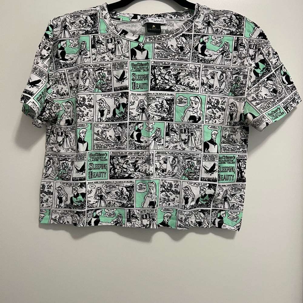 Zara Black and Mint Graphic Tee